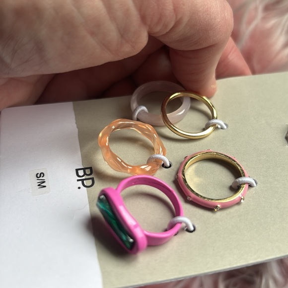 NWT BP Pink/Gold Mixed Ring Set S/M - Picture 5 of 5